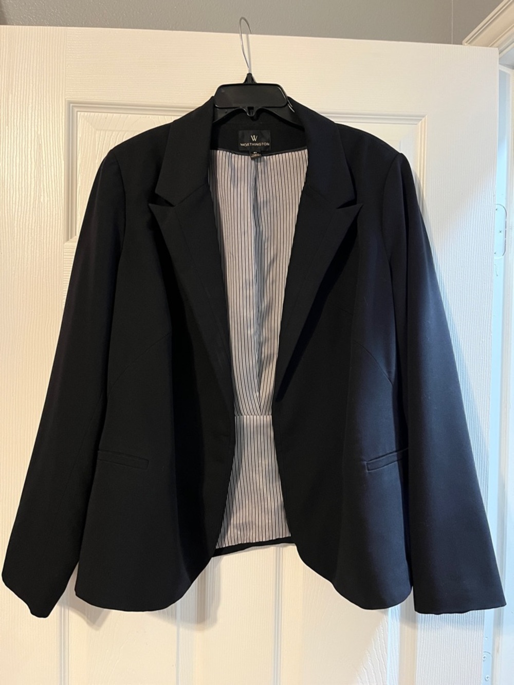 Worthington Black Women's Classic Open-Front Blazer